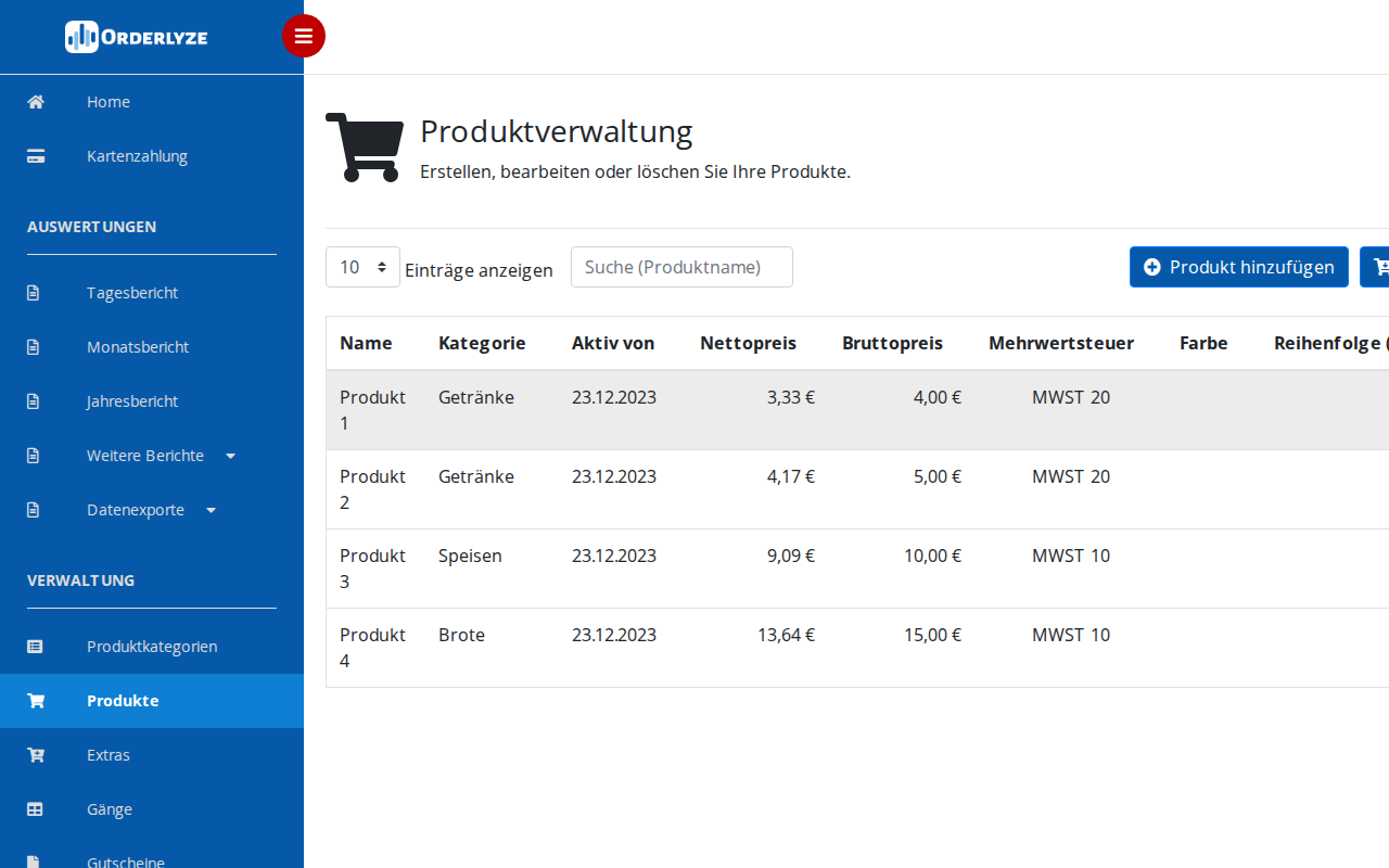 Produkte nach der neuen Kategorie-Zuordnung
