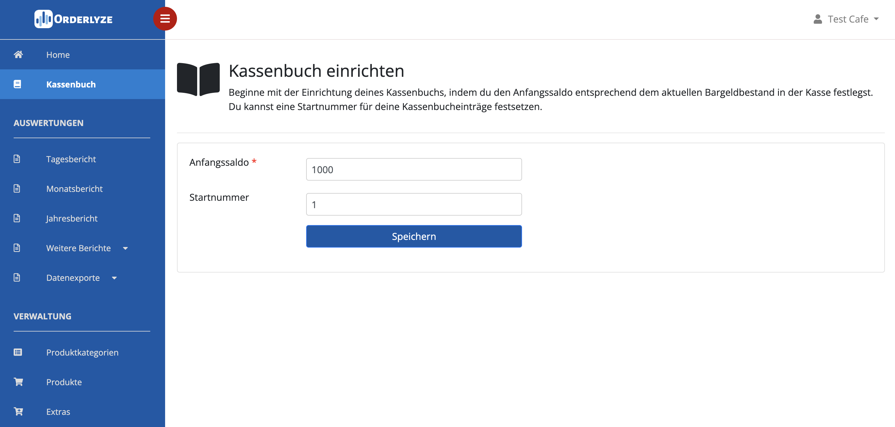Kassenbuch einrichten