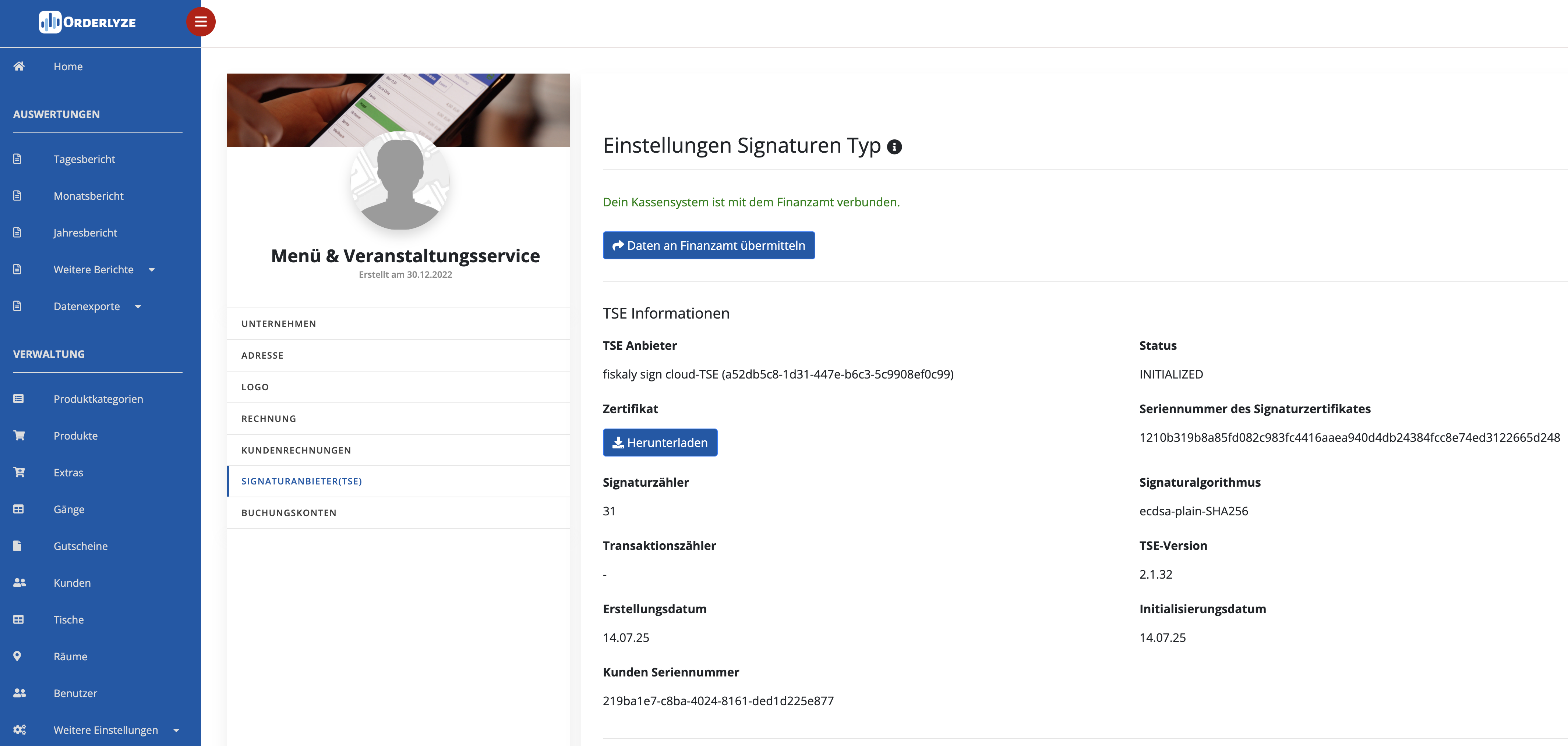 Signaturanbieter TSE
