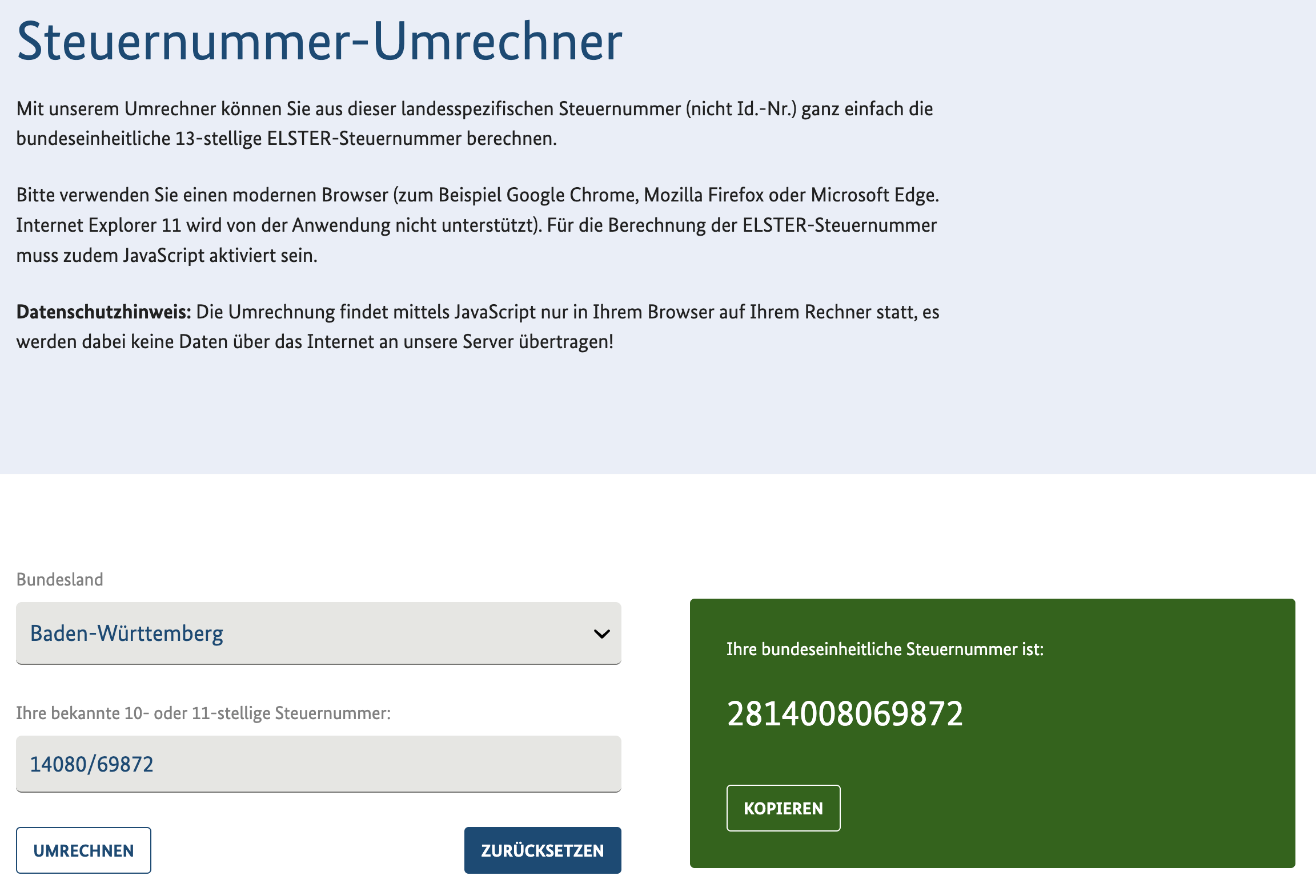 ELSTER-Umrechner