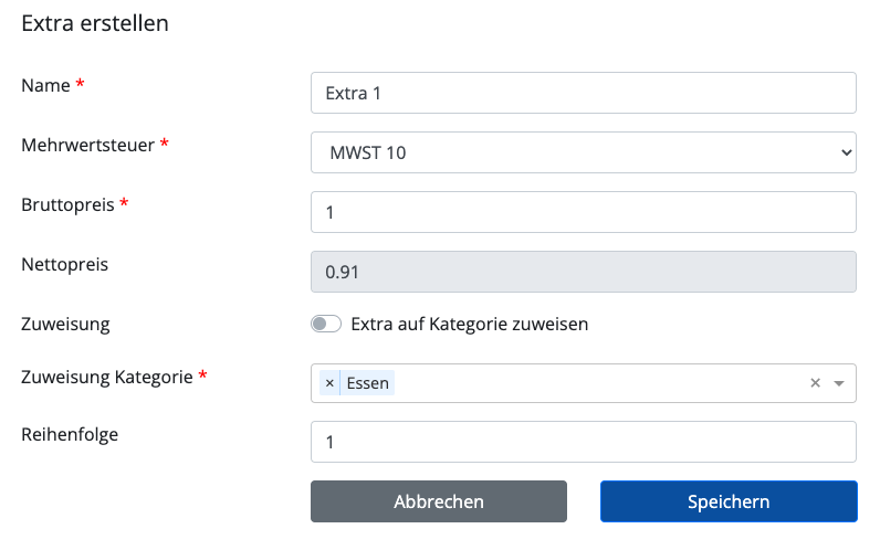 Extra erstellen
