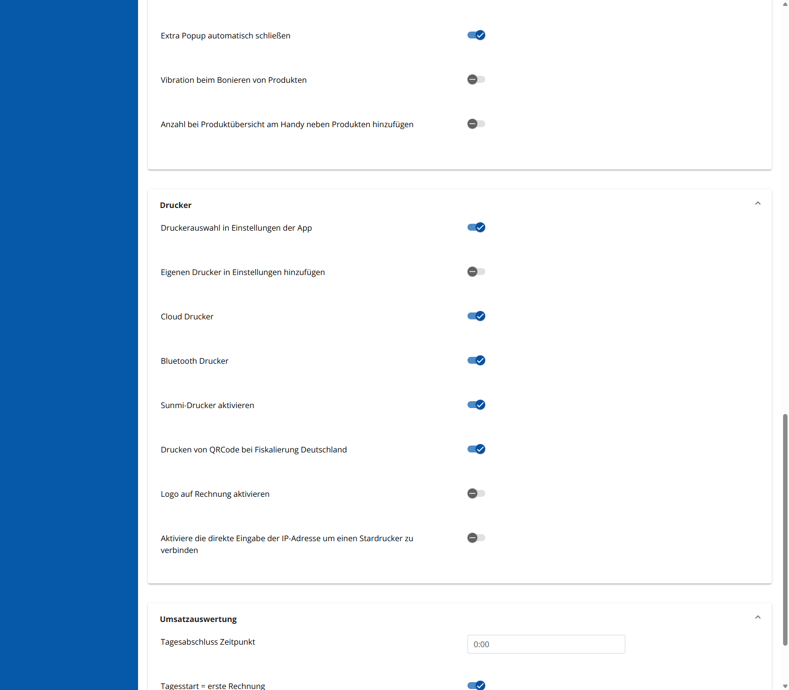 Umsatzauswertung