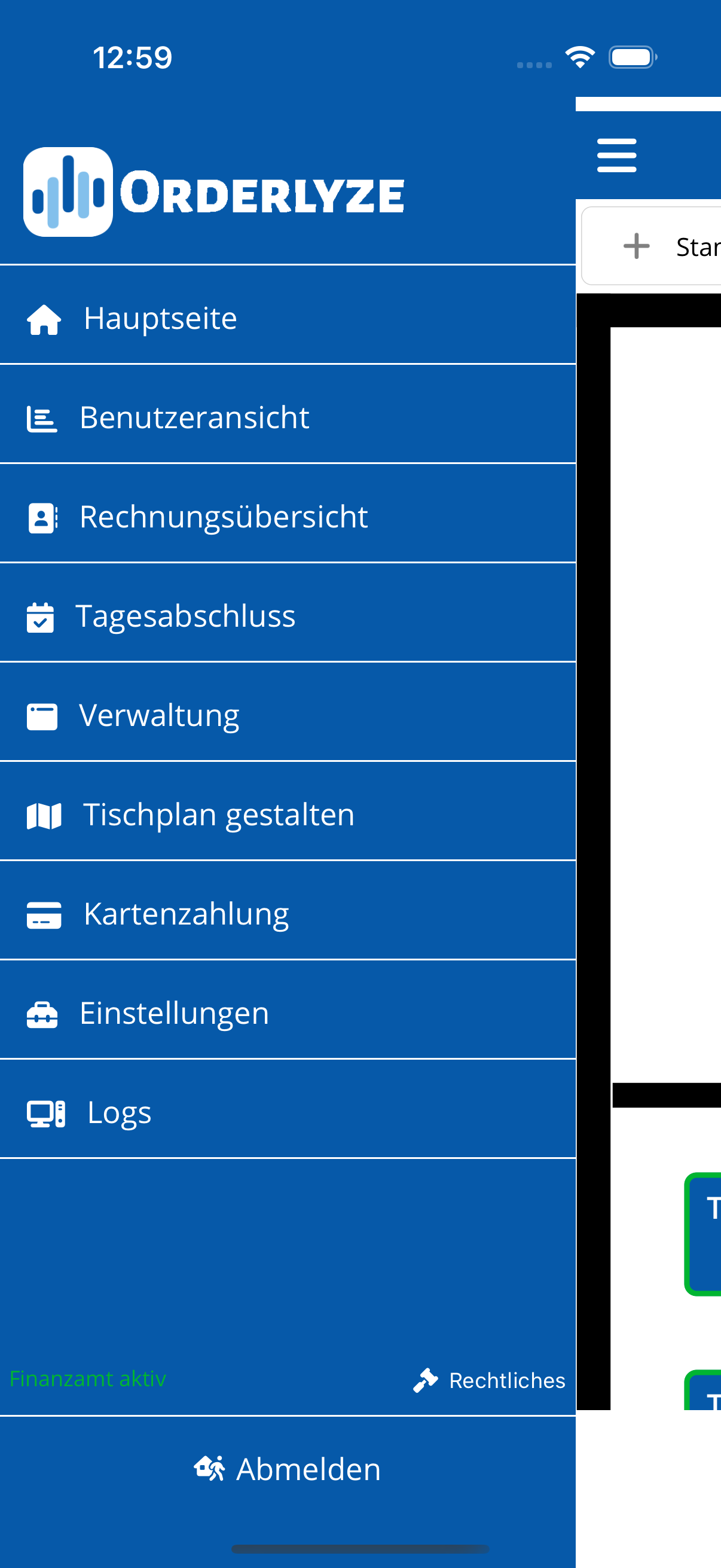 Seitenmenü - Navigation zu allen Bereichen