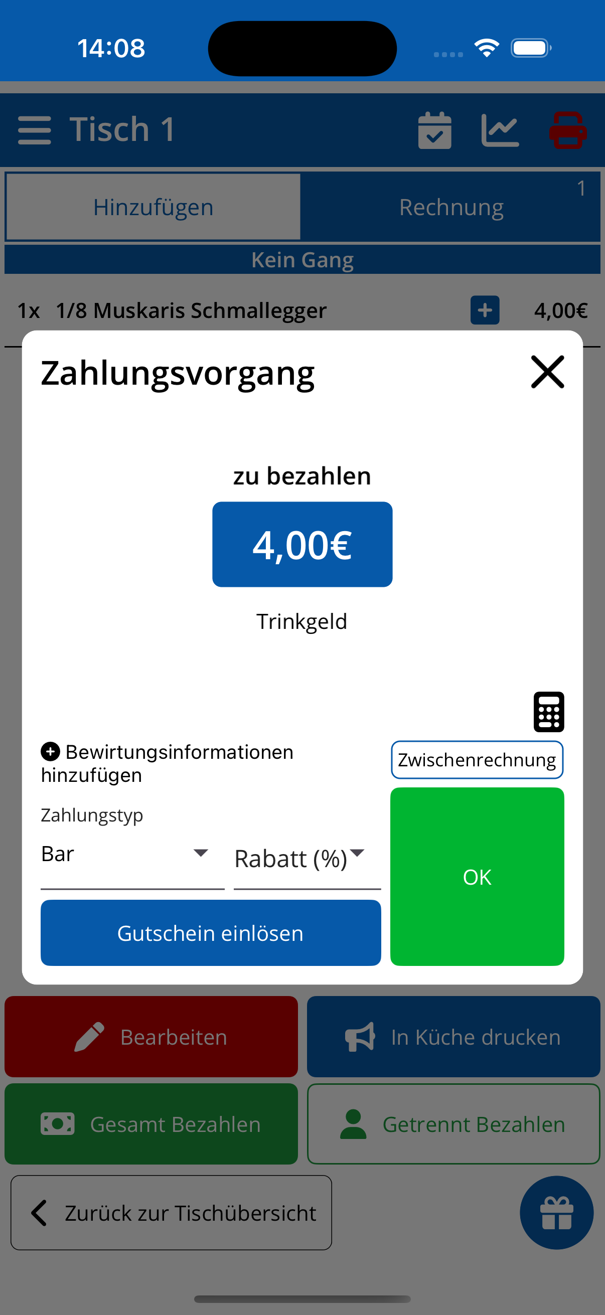 Zahlungs-Dialog (Handy)