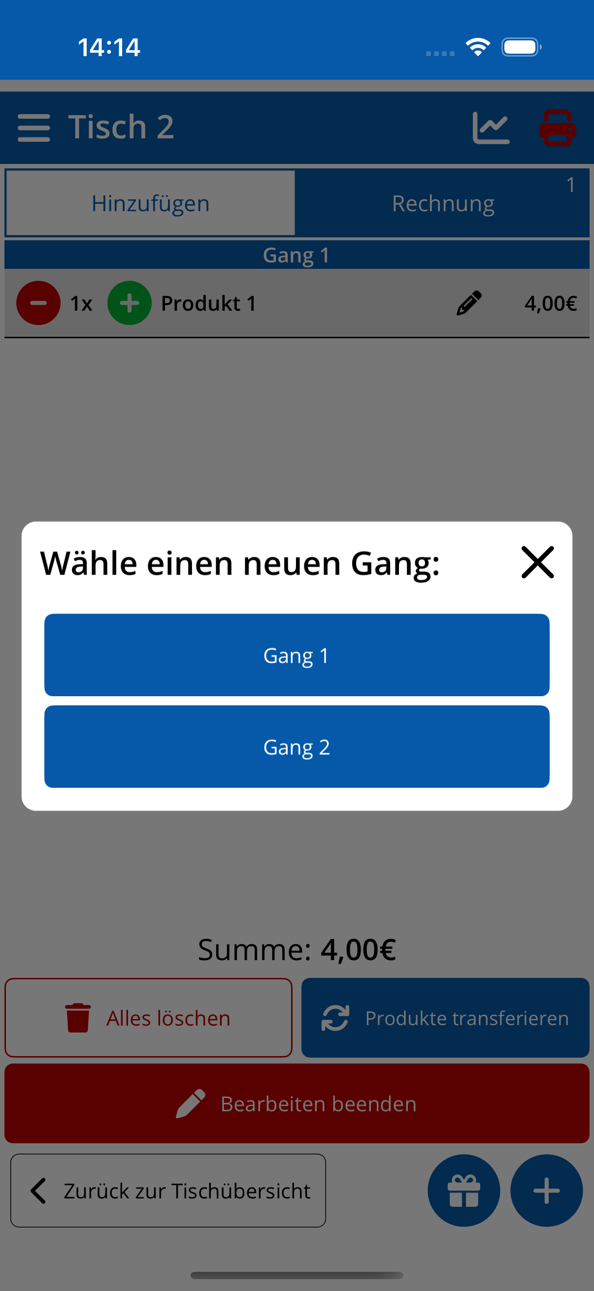 Gang wechseln (Handy)