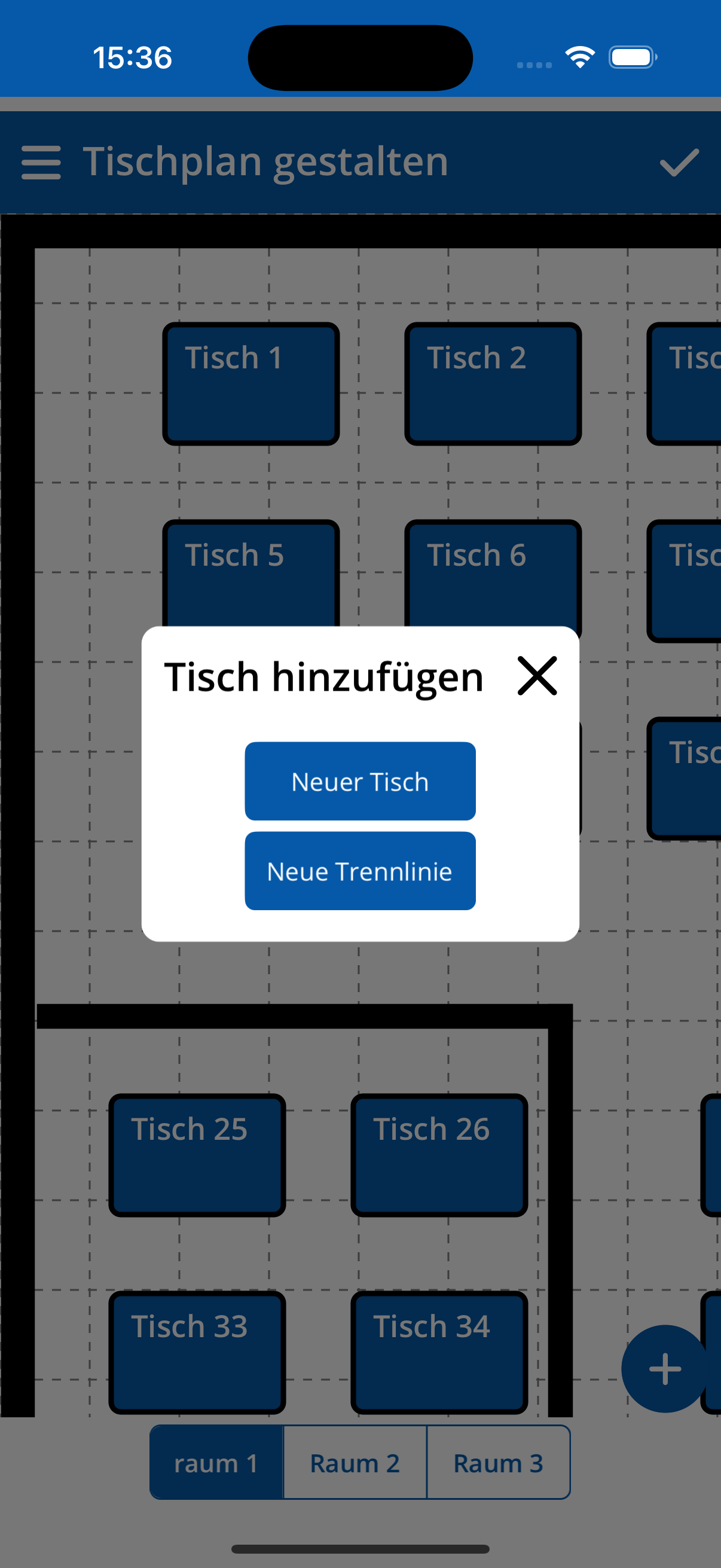 Tisch hinzufügen