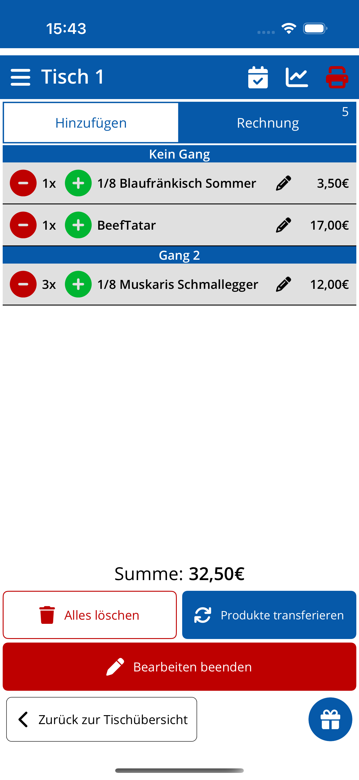 Bearbeiten-Modus (Handy)