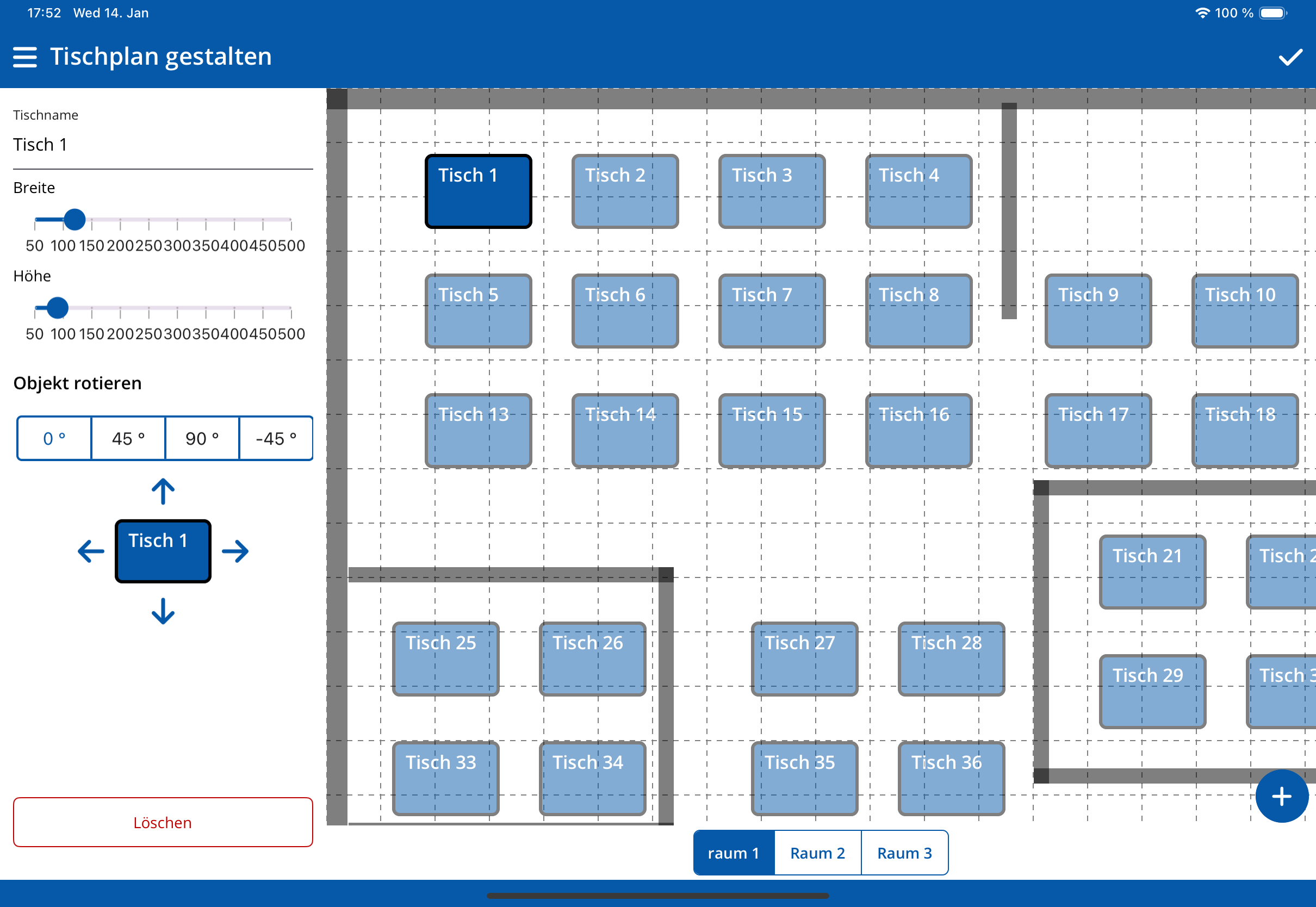 Tisch Editor (Tablet)