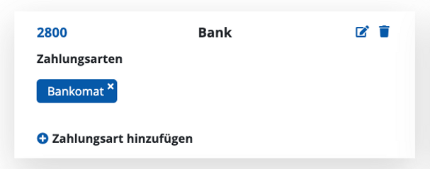 Zahlungsart hinzufügen