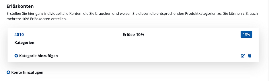 Erlöskonten Übersicht
