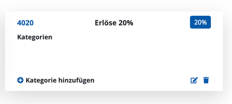 Erlöskonto in Liste