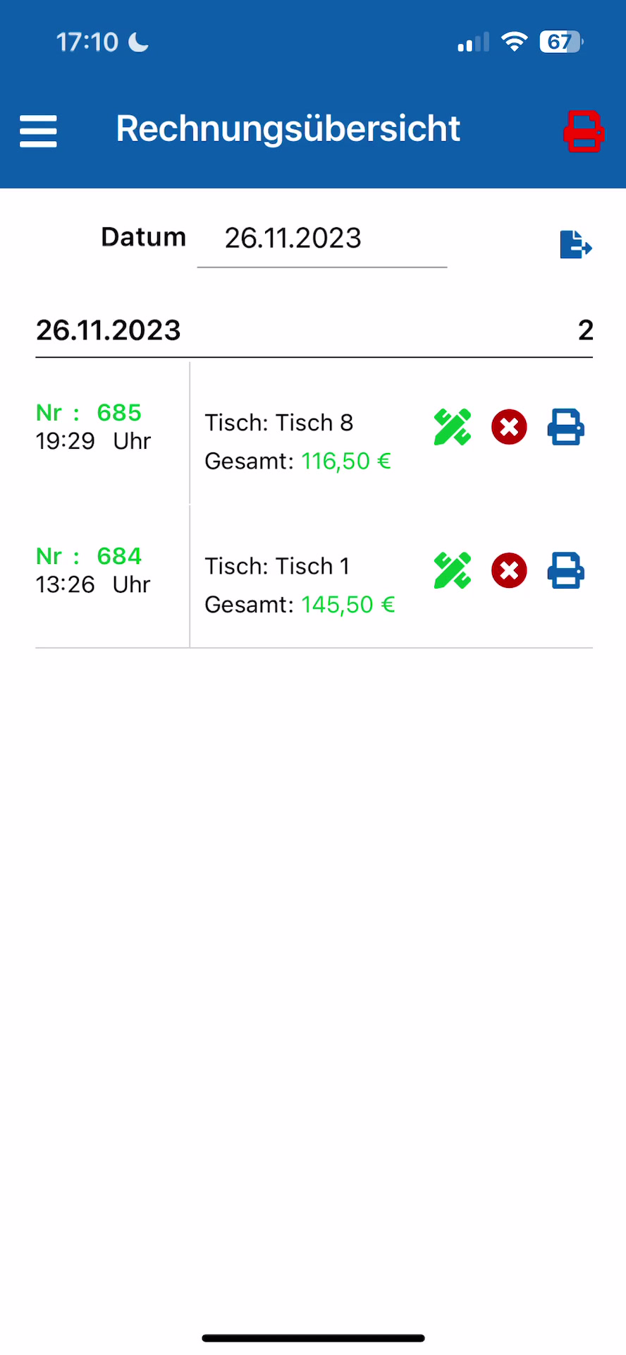 Bewirtungsdaten digital eingeben