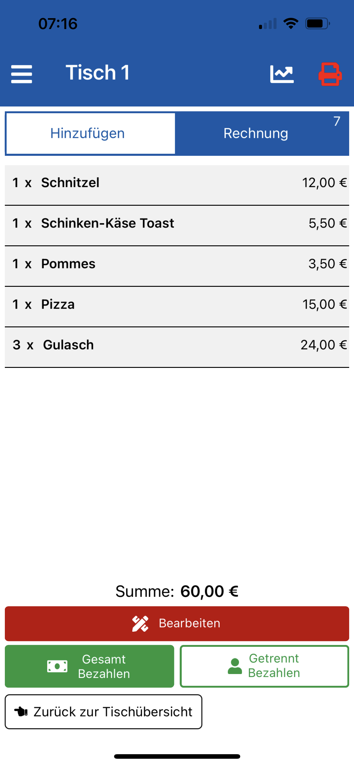Gesamt oder getrennt bezahlen