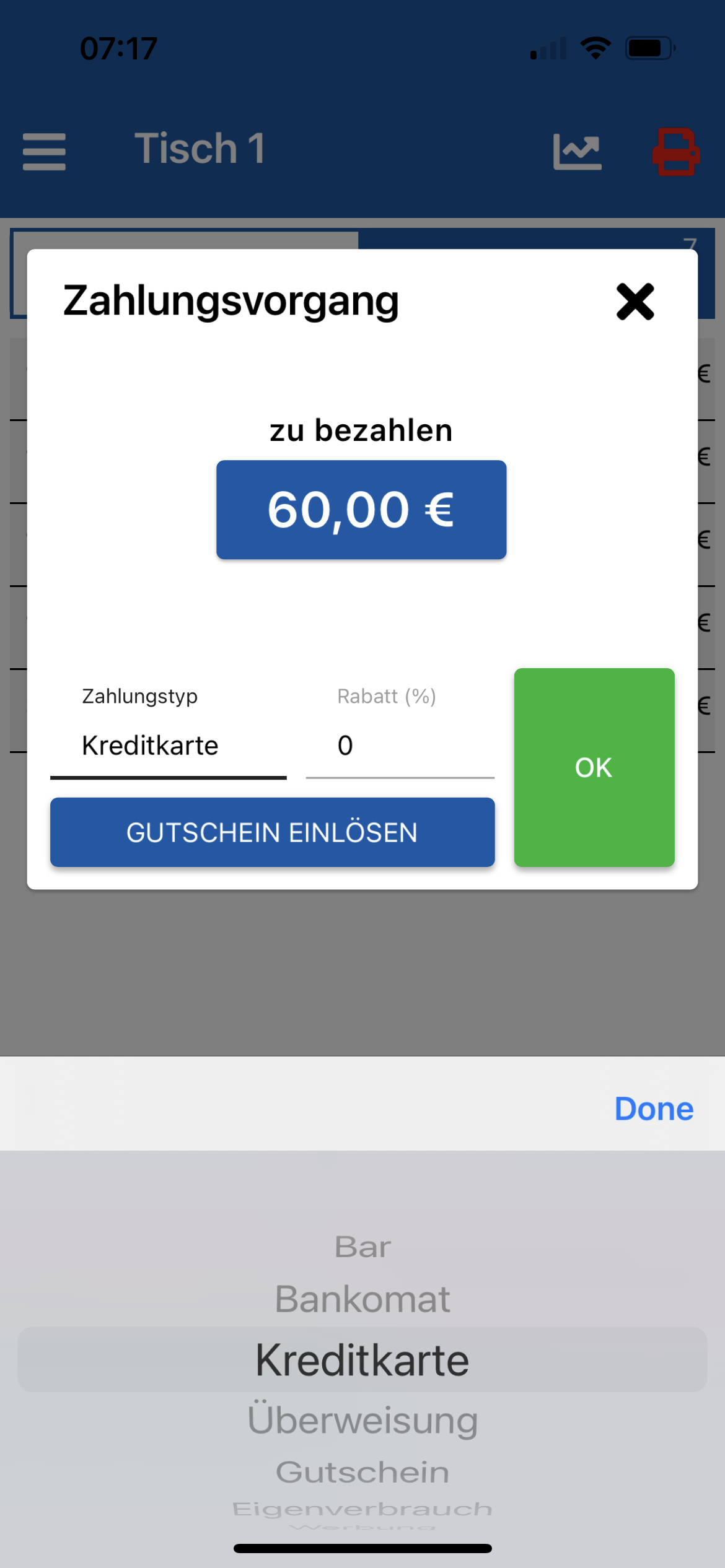Zahlungsart wählen